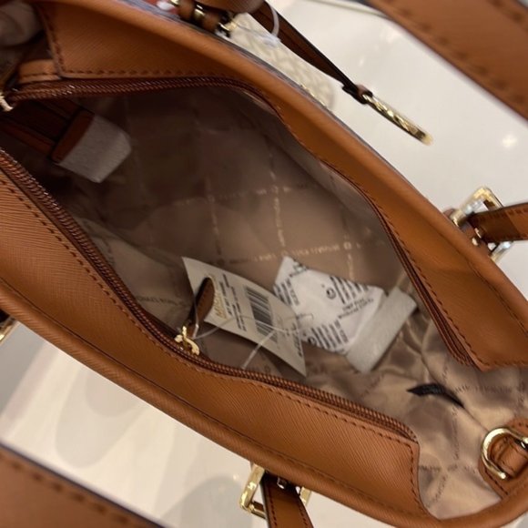 Michael Kors Jet Set Travel XS Carryall Tote Top Zip Tote Brown - Picture 10 of 16